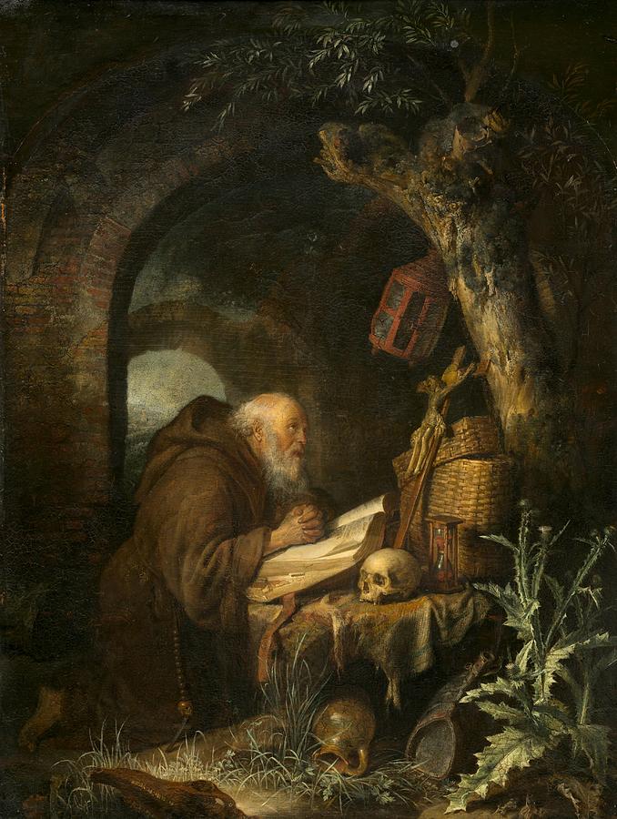 The Hermit Painting By Gerard Dou
