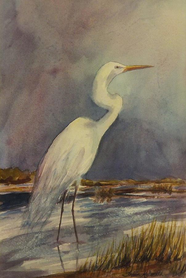 The Heron Painting by Tricia Mcdonald - Fine Art America