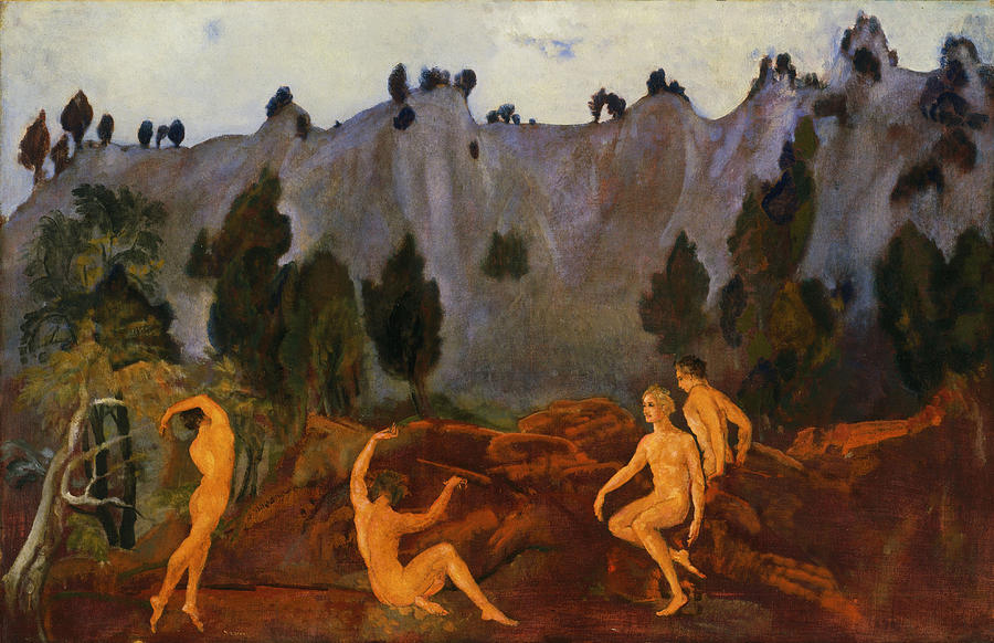 Nude Painting - The Hesitation of Orestes by Arthur Bowen Davies