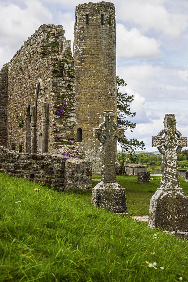 The High Crosses of Clonmacnoise Photograph by John and Julie Black