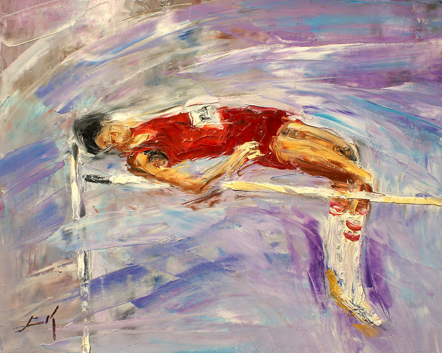 The high jump Painting by Luke Karcz