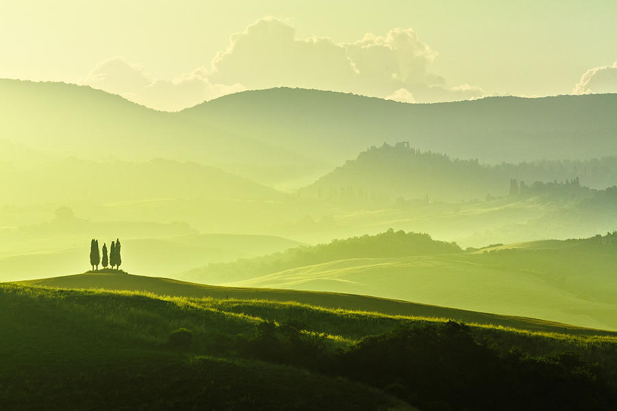 The hills of Tuscany at sunrise Photograph by Peter Zelei Images