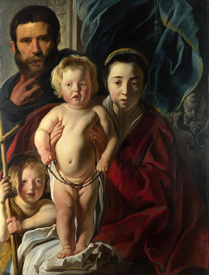 The Holy Family and Saint John the Baptist Painting by Jacob Jordaens