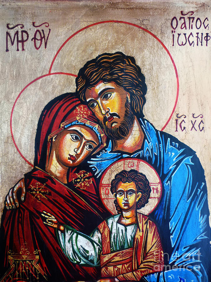 The Holy Family Icon Painting by Ryszard Sleczka