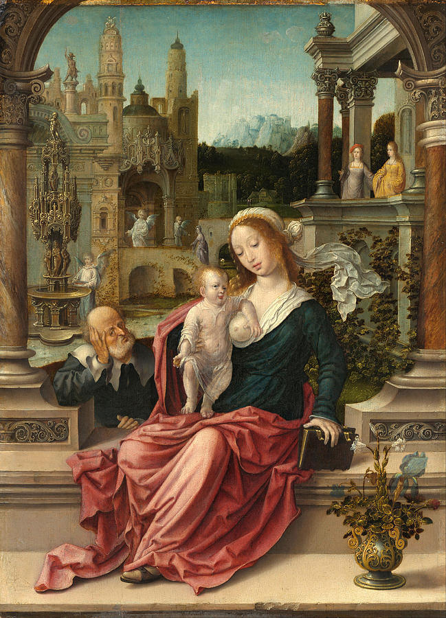 Jan Gossaert Painting - The Holy Family by Jan Gossaert