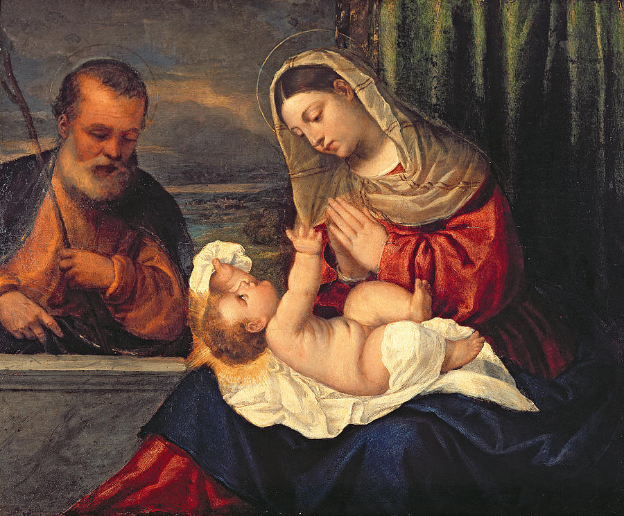 The Holy Family Painting By Polidoro Da Lanciano   The Holy Family Polidoro Da Lanciano 