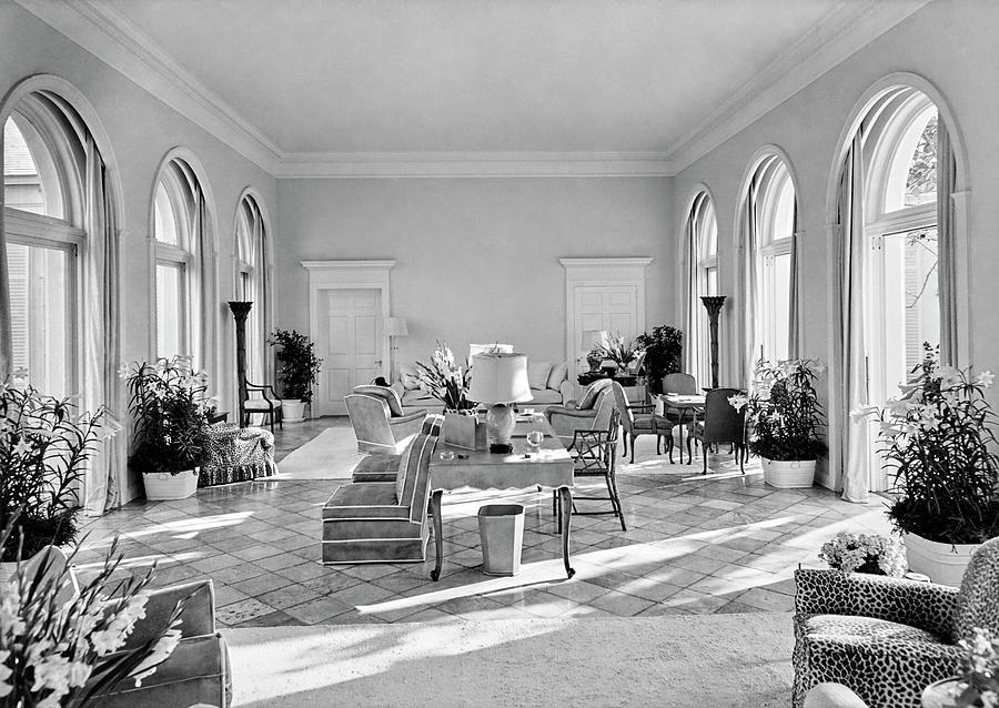The Home Of Mrs And Mrs. Wolcott Blair Photograph by Samuel H. Gottscho