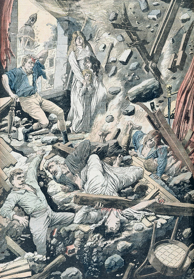 The Horrible Consequences Of A Terrible Earthquake In San Francisco Drawing by French School