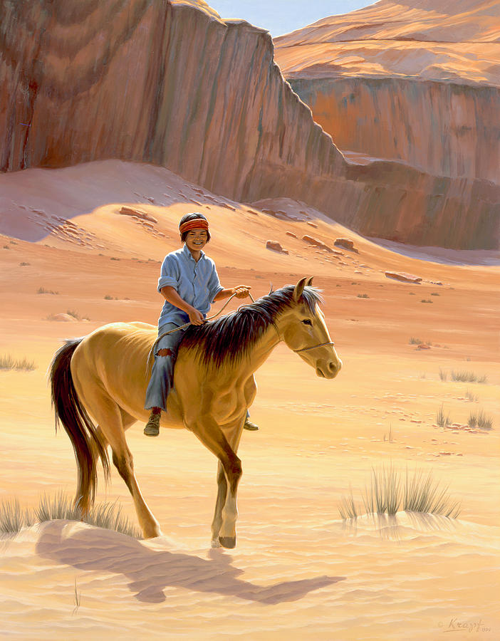 Horse Painting - The Horseman by Paul Krapf