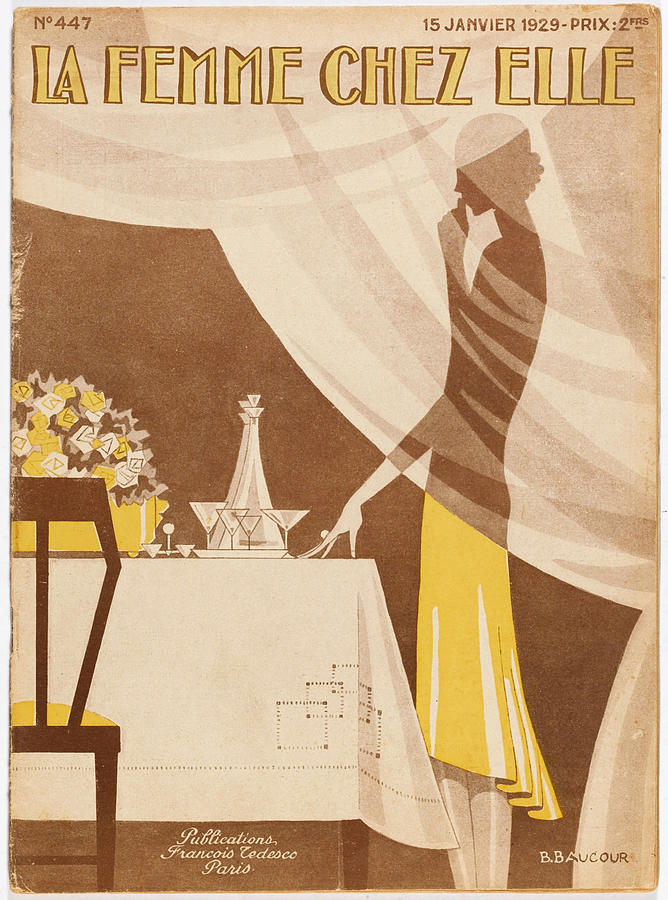 Curtain Drawing - The Hostess Examines Her Table  Setting by Mary Evans Picture Library