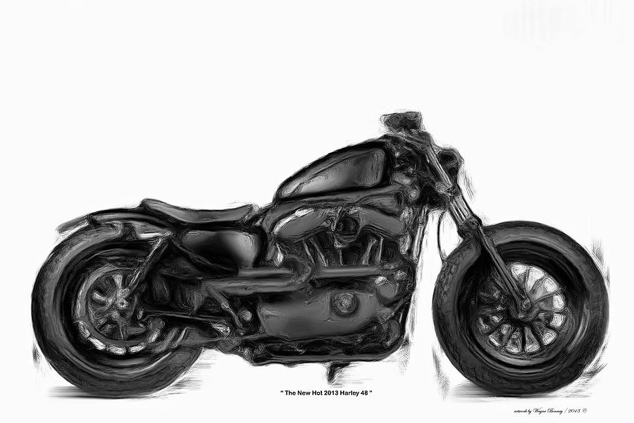 The Hot Harley 48 Painting by Wayne Bonney