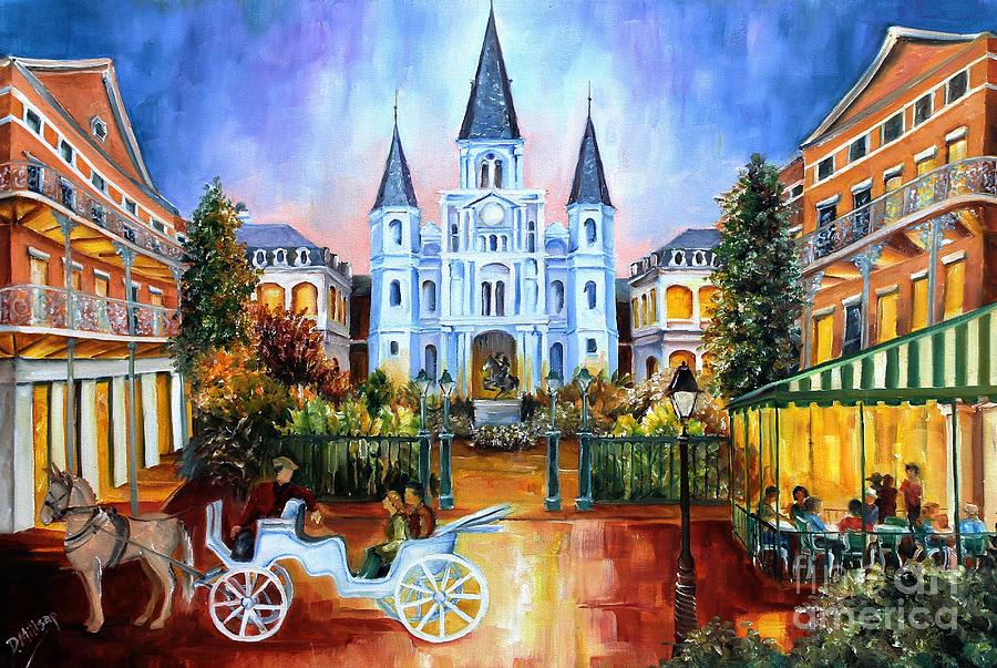 New Orleans Painting - The Hours on Jackson Square by Diane Millsap