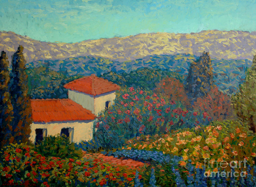 The house on the sierras Painting by Monica Elena