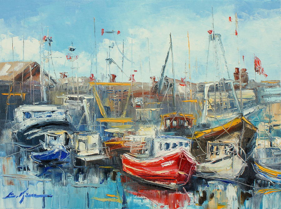 The Howth harbour Painting by Luke Karcz