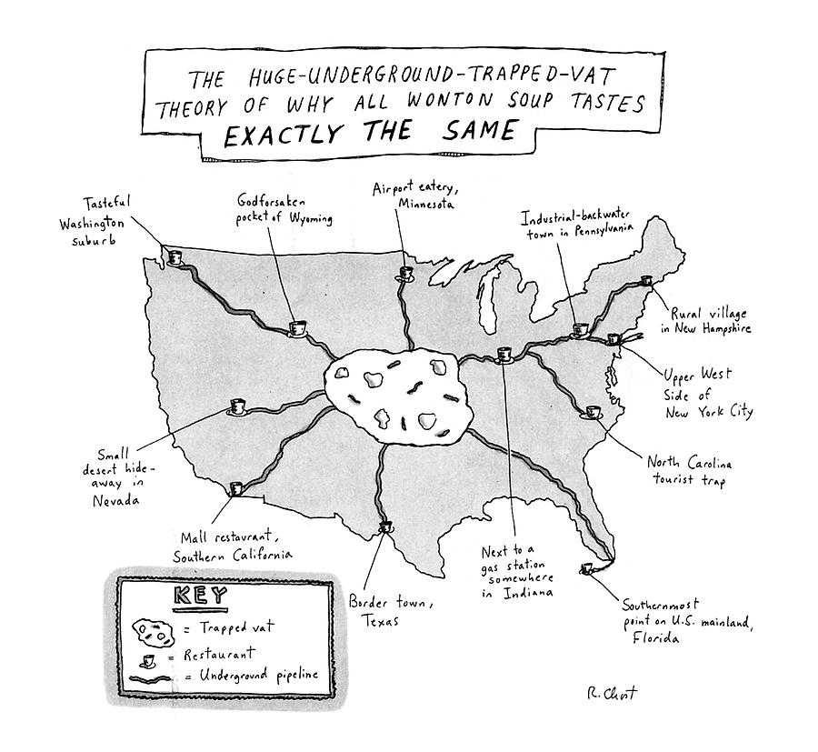 The Huge-underground-trapped-vat Theory Of Why Drawing by Roz Chast