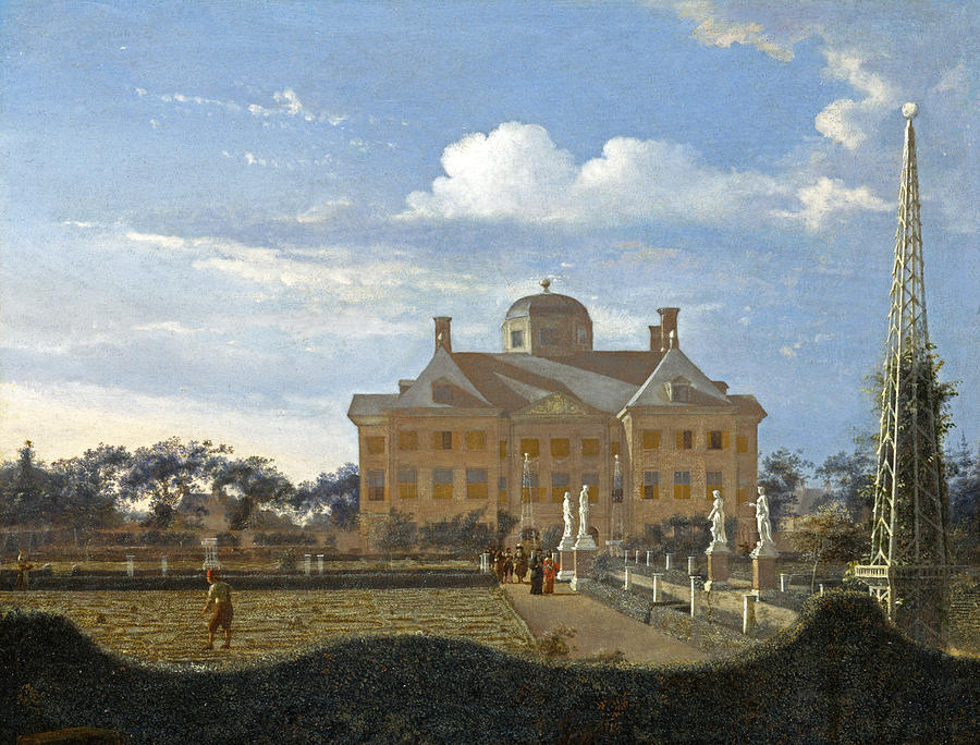 The Huis ten Bosch at The Hague Painting by Jan van der Heyden