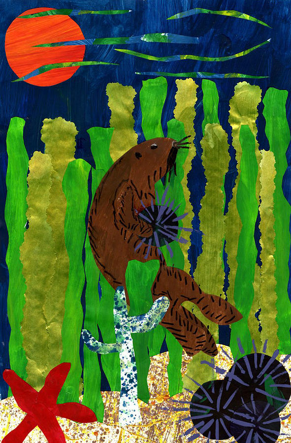 The Hungry Sea Otter by Lucas Salazar 3rd Grade Mixed Media by California Coastal Commission