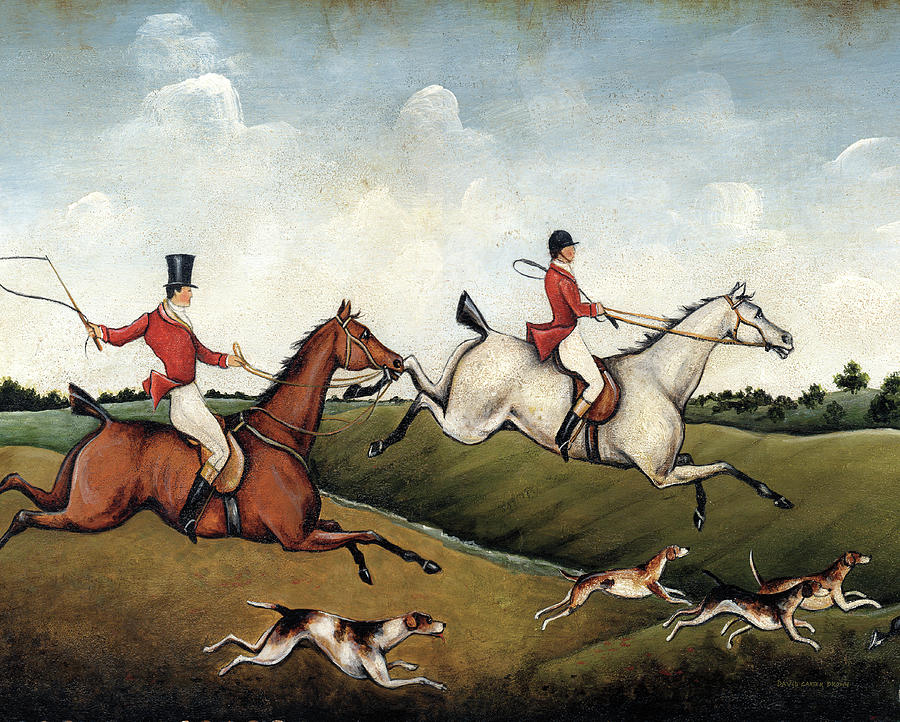 Animal Painting - The Hunt Crop by David Carter Brown