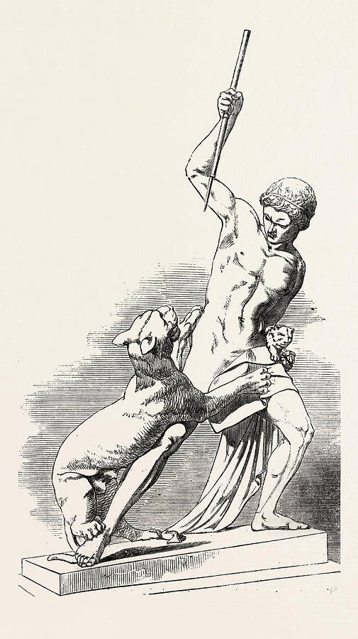 Hunter Drawing - The Hunter And Tigress by Danish School Hunter Drawing - The Hunter And Tigress by Danish School