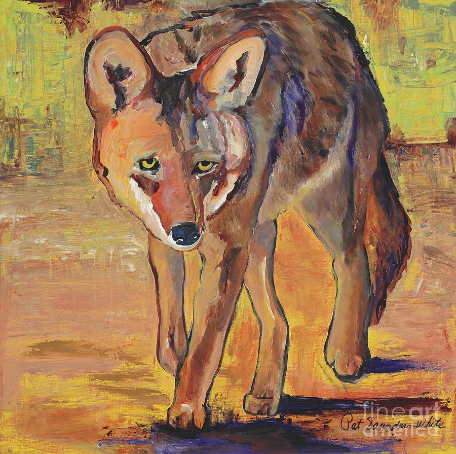 Coyote Hunting Painting by Pat Saunders-White