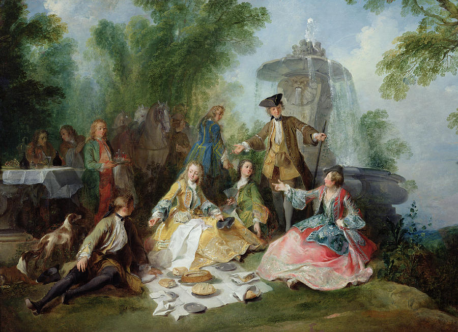 The Hunting Party Meal, C. 1737 Oil On Canvas Photograph by Nicolas Lancret