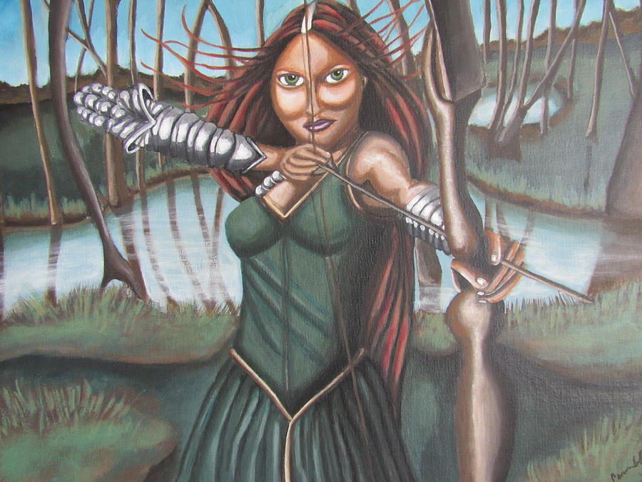 Fantasy Painting - The Huntress of Mori by Carmelita Lake