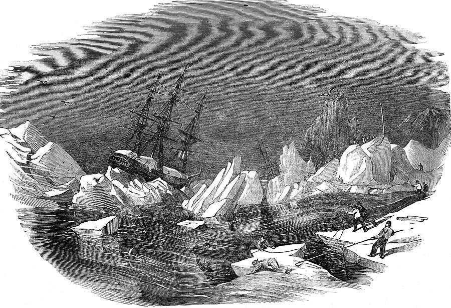 The Ice Breaks Up During The Boyage Drawing by Illustrated London News ...