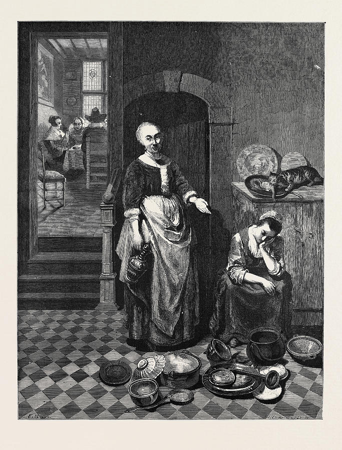 The Idle Servant In The National Gallery Drawing by Maes, Nicolas (1634 ...
