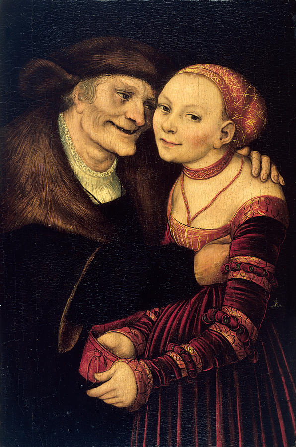 The Ill-Matched Couple Painting by Lucas Cranach the Elder