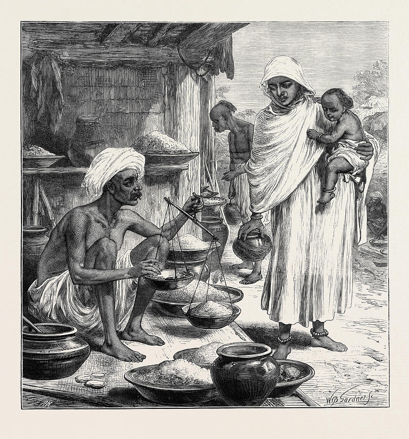 The Impending Famine In Bengal A Bengalee Beniah Or Grain Drawing by