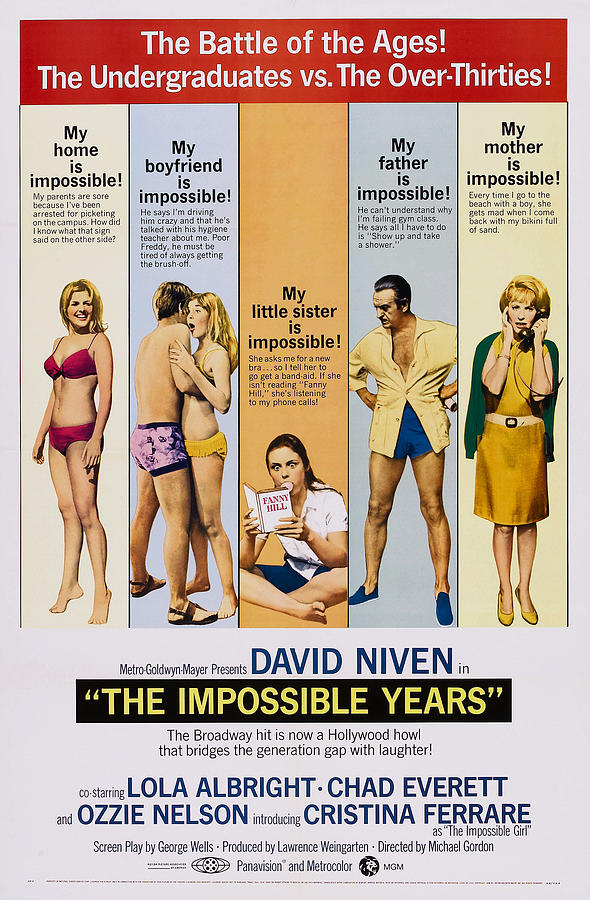 Movie Photograph - The Impossible Years, L-r Cristina by Everett