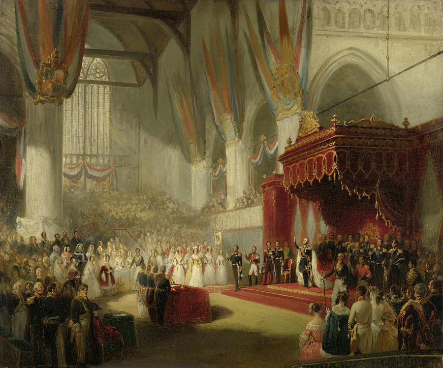 The Inauguration Of King William II In The Nieuwe Kerk Drawing by Quint ...