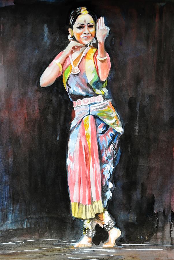 The Indian Dancer Drawing by Parag Pendharkar