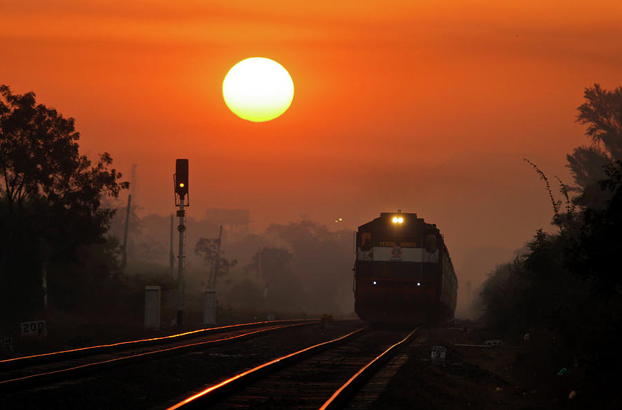The Indian Railways Are The Rising Sun Photograph by Pattu