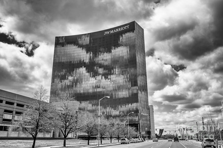 The Indianapolis JW Marriott Black and White 2 Photograph by David Haskett II