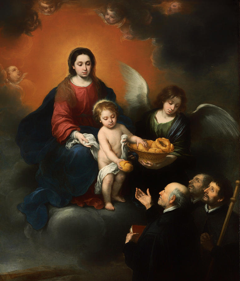 The Infant Christ Distributing Bread to the Pilgrims Painting by Mountain Dreams