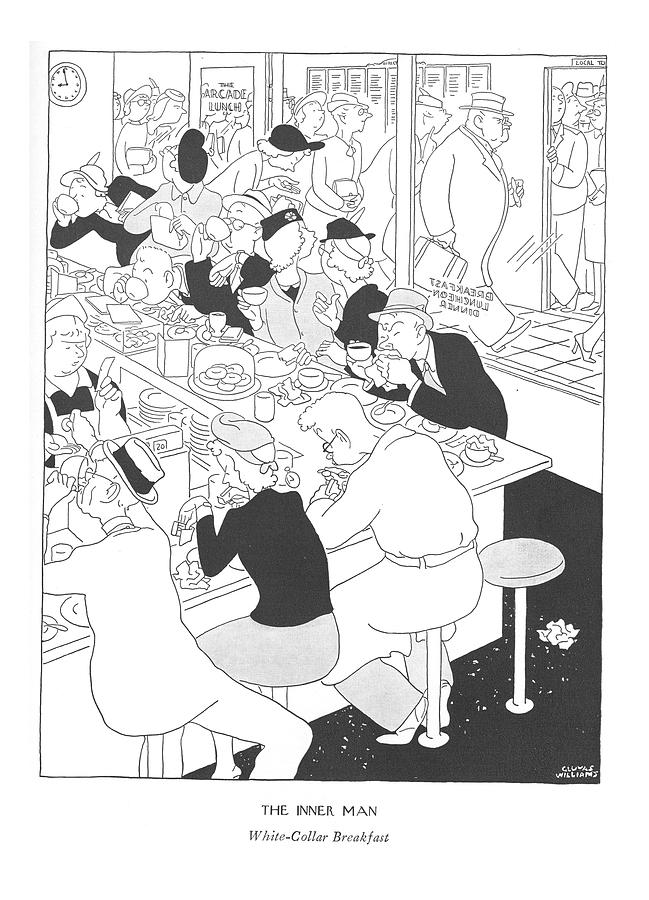 The Inner ManWhite-collar Breakfast Drawing by Gluyas Williams