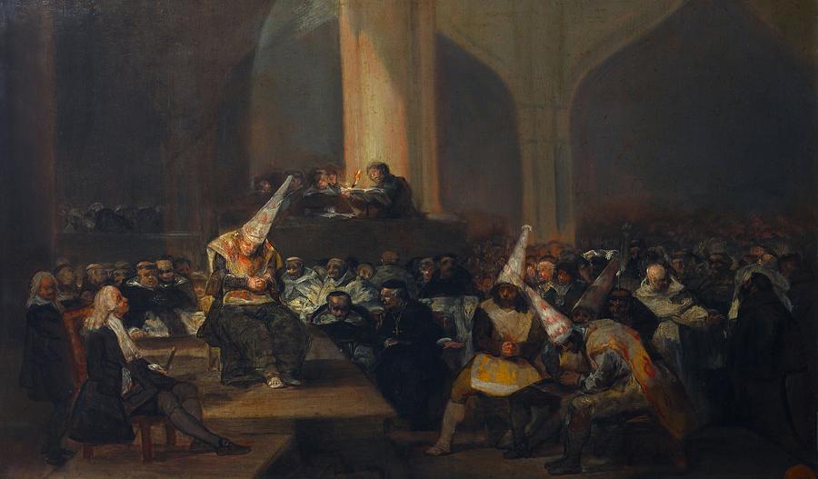 Francisco Goya Painting - The Inquisition Tribunal by Francisco Goya