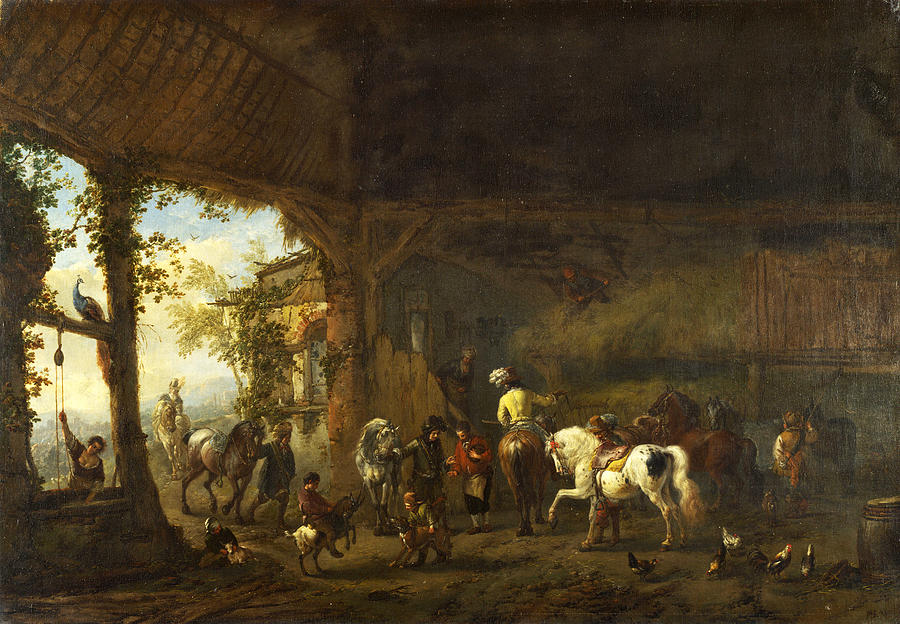 The Interior of a Stable Painting by Philips Wouwerman