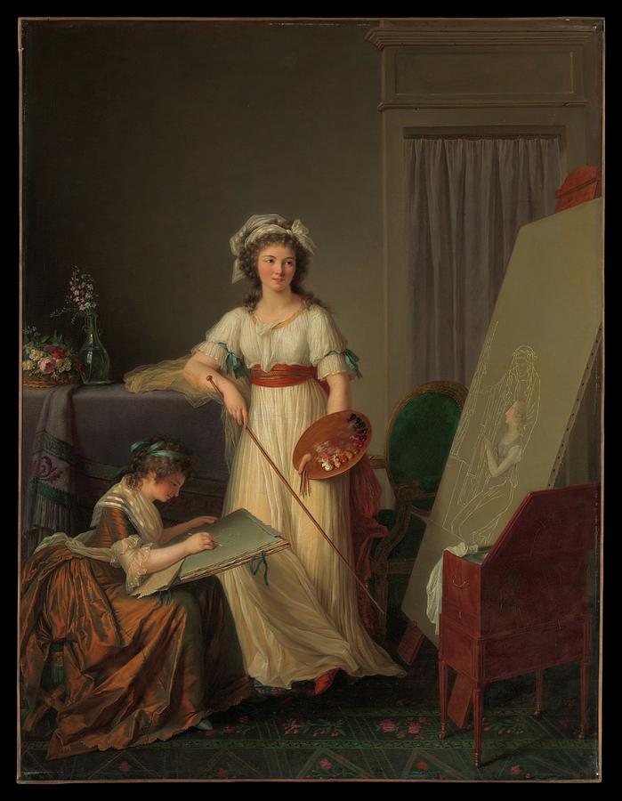 Lemoine Painting - The Interior Of An Atelier Of A Woman by Marie Victoire Lemoine