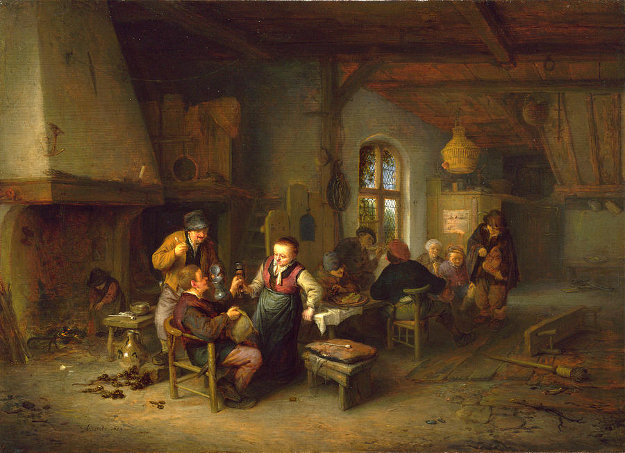 The Interior of an Inn Painting by Adriaen van Ostade