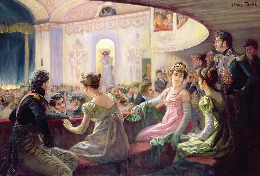 The Interval At The Theatre  Painting by Charles Henry Tenre