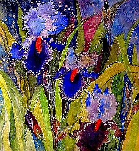 Flower Painting - The Iris by Esther Woods