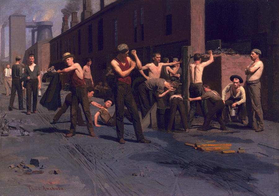 The Ironworkers Noontime Painting by Thomas Pollock Anshutz