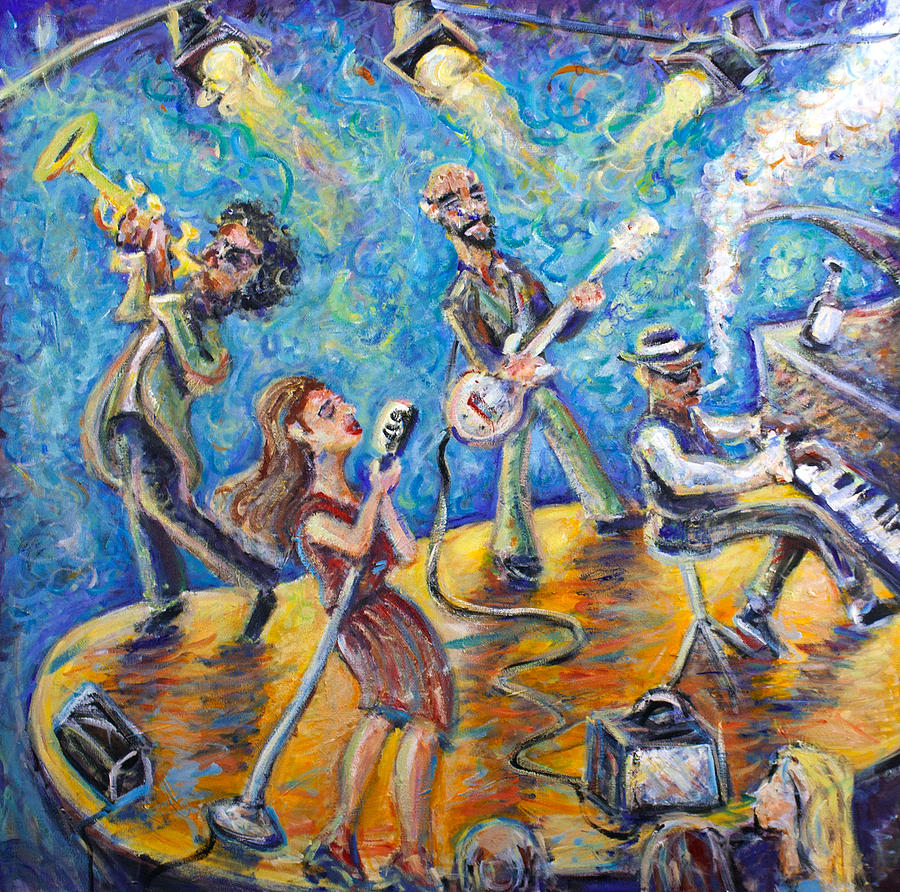 Jazz Painting - The Jazz Lounge by Jason Gluskin