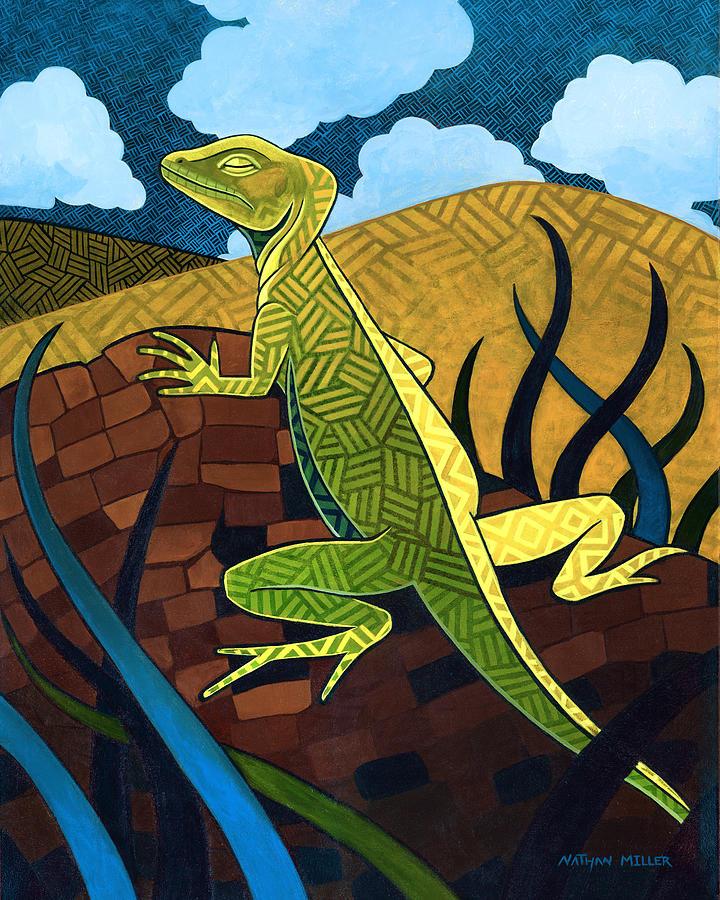 The Jesus Lizard Painting by Nathan Miller