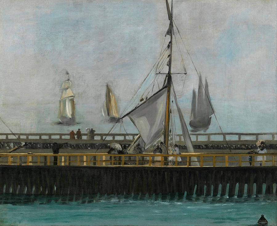 Edouard Manet Painting - The jetty of Boulogne-sur-Mer by Edouard Manet
