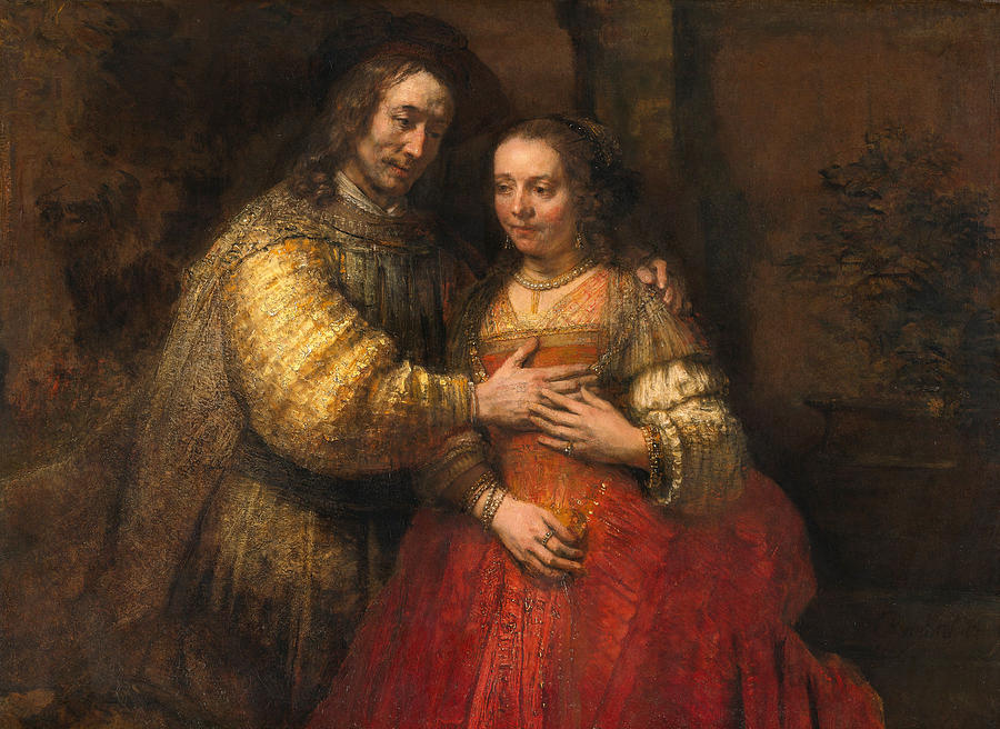 The Jewish bride Painting by Rembrandt
