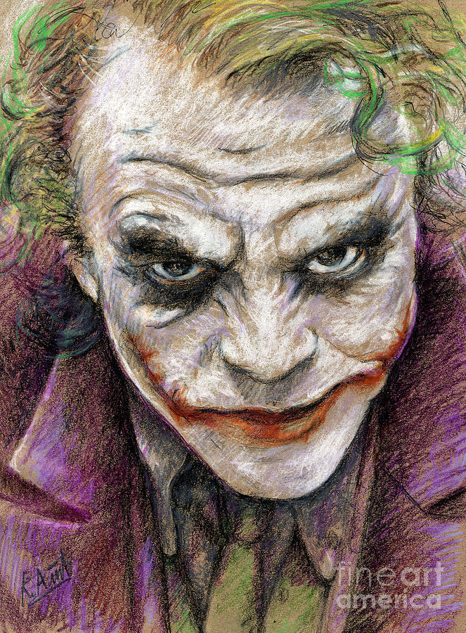 Psycho Movie Drawing - The Joker by Roy Aiuto