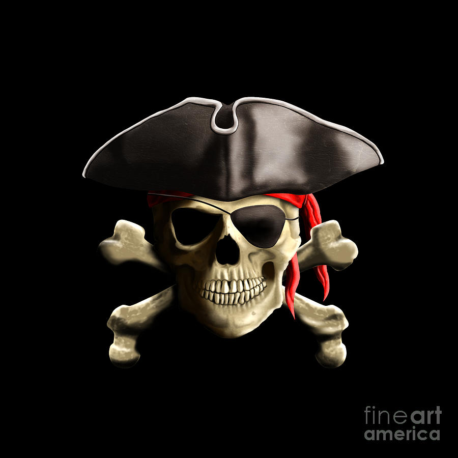 Skull Digital Art - The Jolly Roger by Chris MacDonald